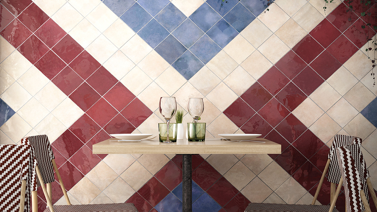 ARTISAN OCHRE, BURGUNDY, COLONIAL BLUE 13,2X13,2