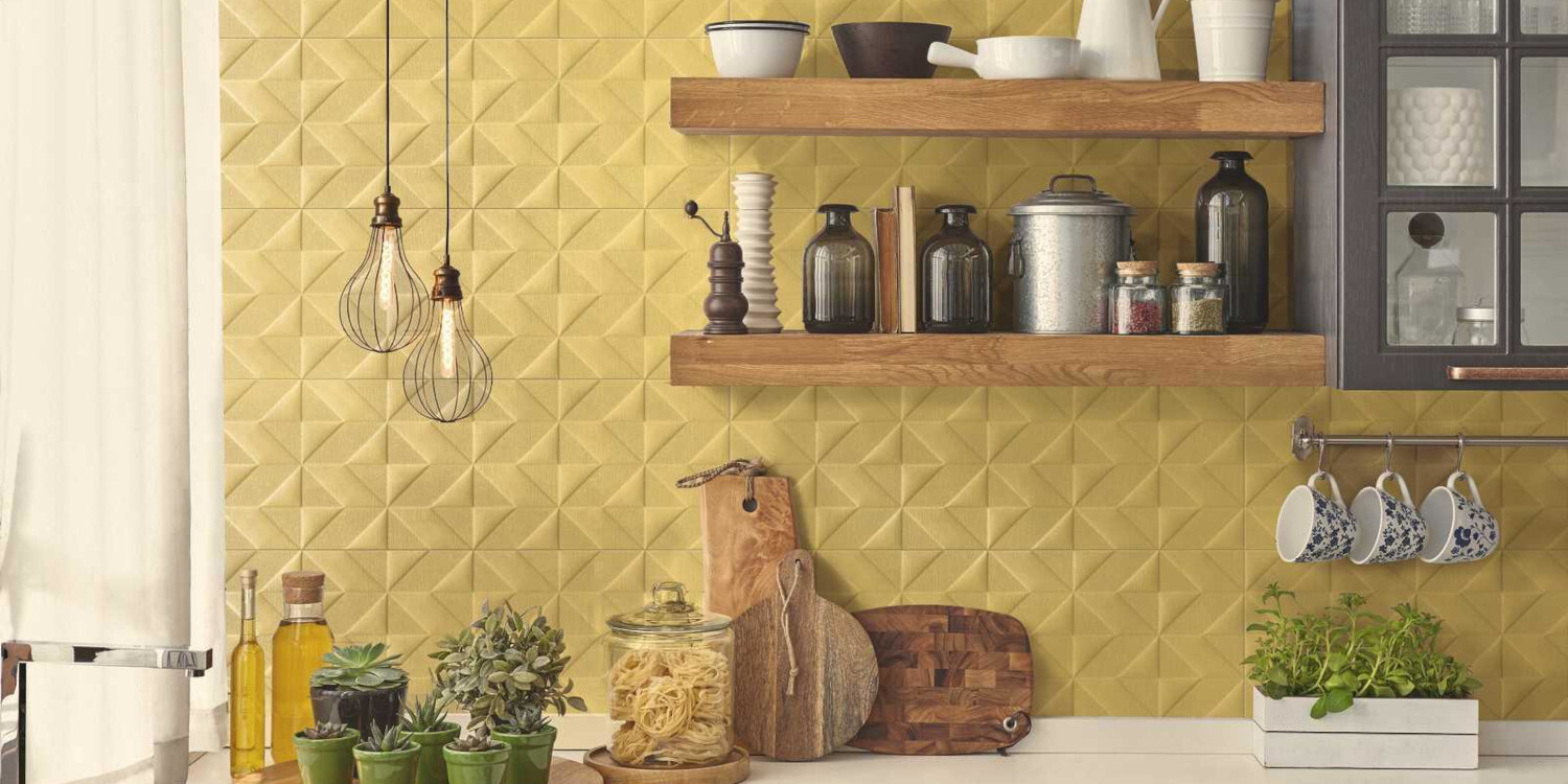 OUTFIT OCHER STRUTTURA 3D TETRIS 25X76